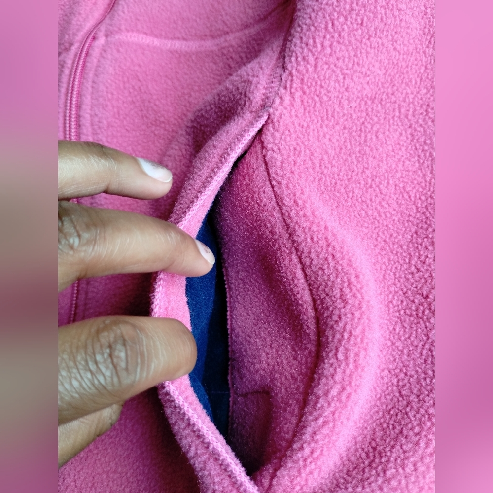 β’L.L. Bean Child Vest Bright Pink Fleece Full Zip Sleeveless Jackets No Size Tag - Picture 13 of 16